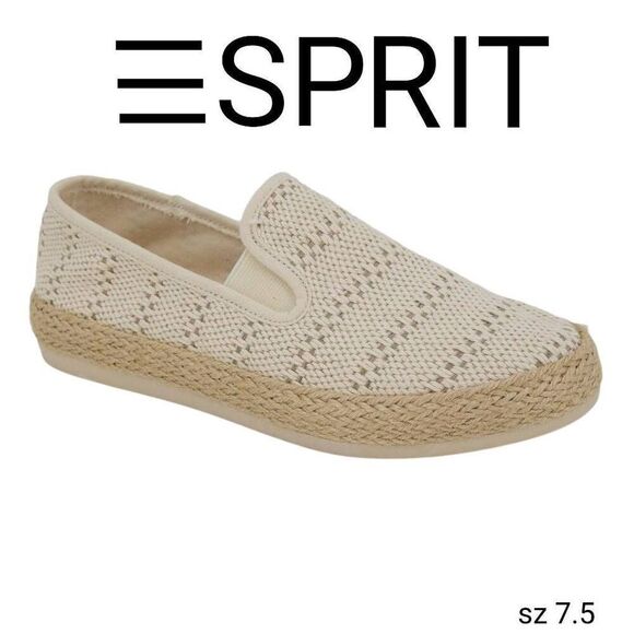 Esprit Nadine Fashion Sneaker Cream Crochet Comfy Loafer Espadrille Shoe - Picture 1 of 10